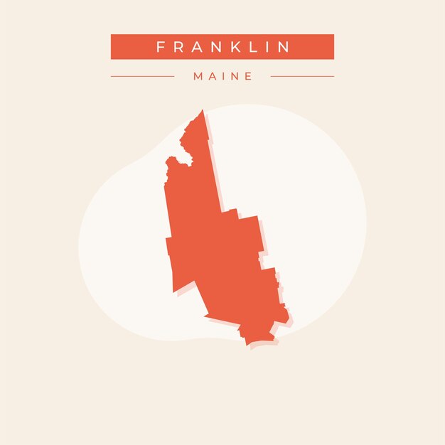 Ilustración vectorial del vector del mapa de Franklin en el estado de Maine