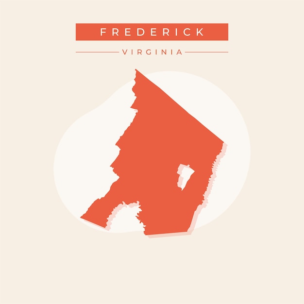 Ilustración vectorial del vector del mapa de Frederick en Virginia
