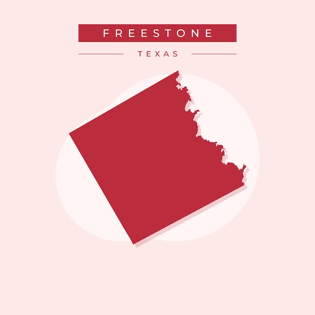 Ilustración vectorial del vector del mapa de Freestone en Texas