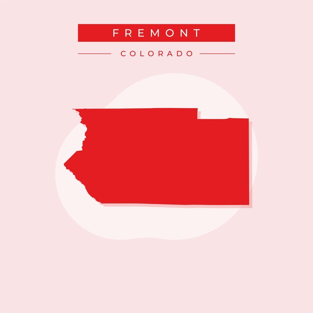 Vector ilustración vectorial del vector del mapa de fremont en colorado