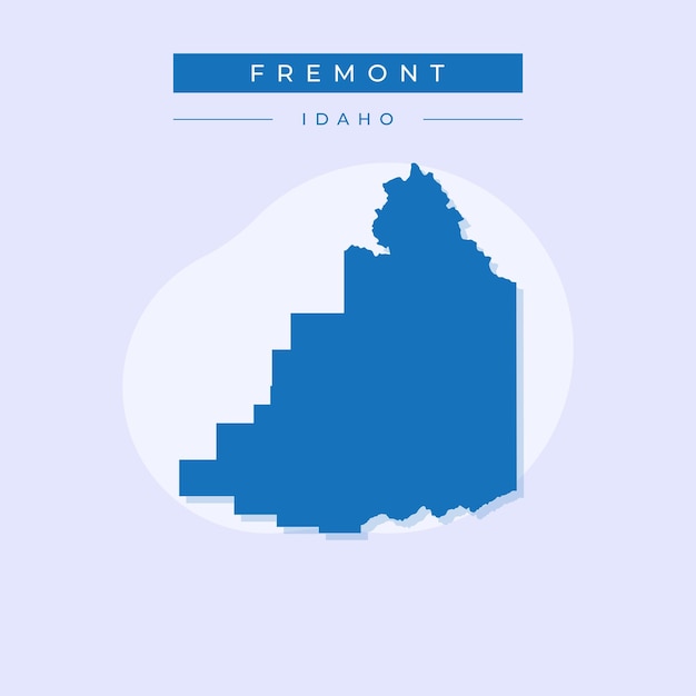 Ilustración vectorial del vector del mapa de Fremont en el estado de Idaho