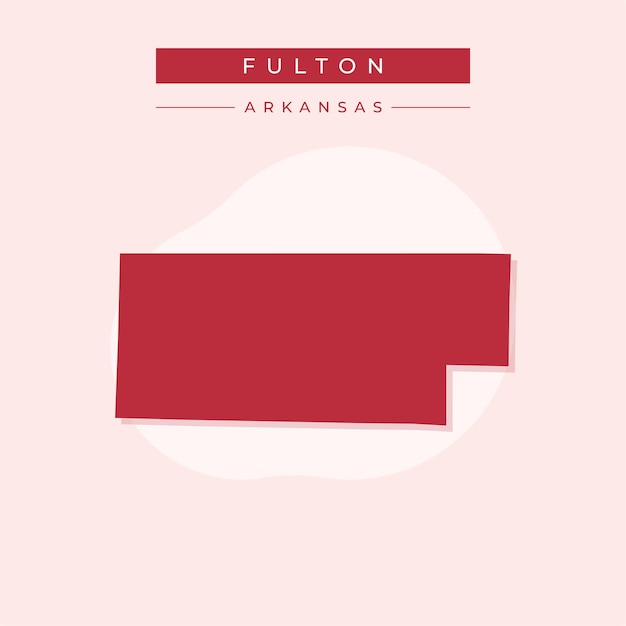 Ilustración vectorial del vector del mapa de fulton en el estado de arkansas