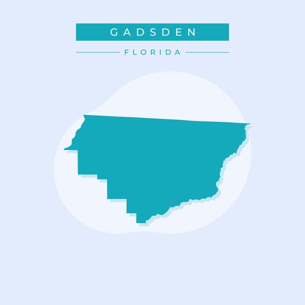 Ilustración vectorial del vector del mapa de Gadsden en Florida
