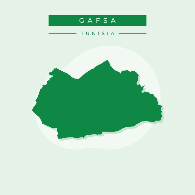 Ilustración vectorial del vector del mapa de Gafsa en Túnez