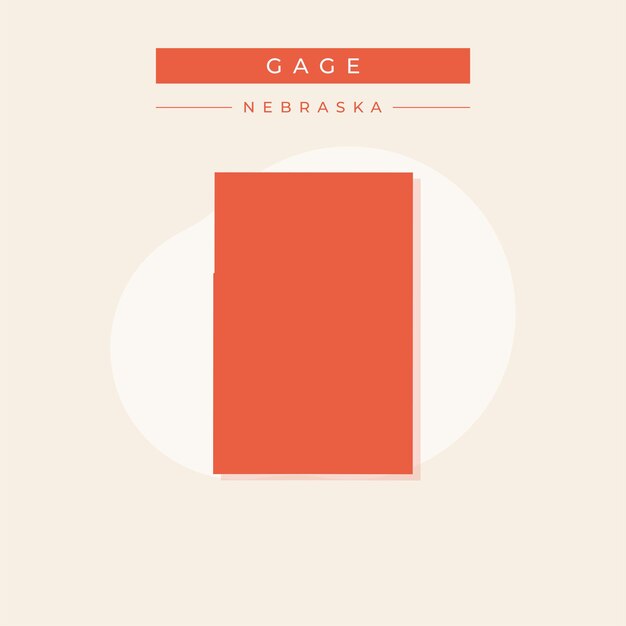 Ilustración vectorial del vector del mapa de Gage de Nebraska