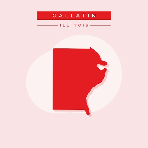 Ilustración vectorial del vector del mapa de Gallatin en el estado de Illinois