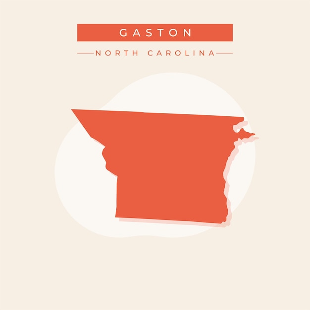 Ilustración vectorial del vector del mapa de Gaston en Carolina del Norte