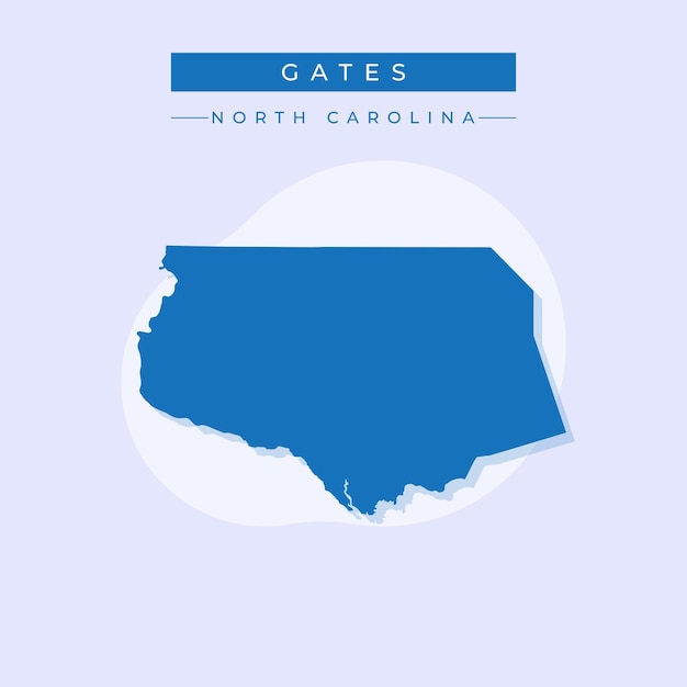 Ilustración vectorial del vector del mapa de Gates en Carolina del Norte