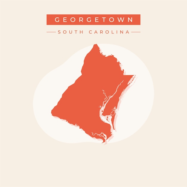 Ilustración vectorial del vector del mapa de Georgetown en Carolina del Sur