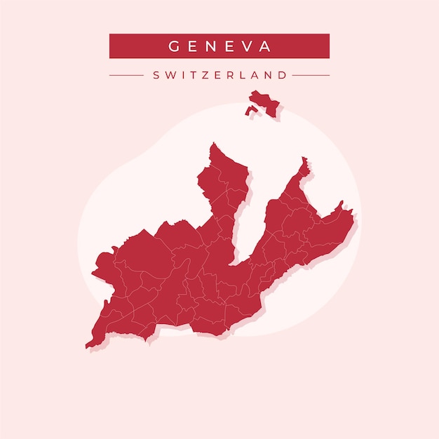 Ilustración vectorial del vector del mapa de Ginebra Suiza