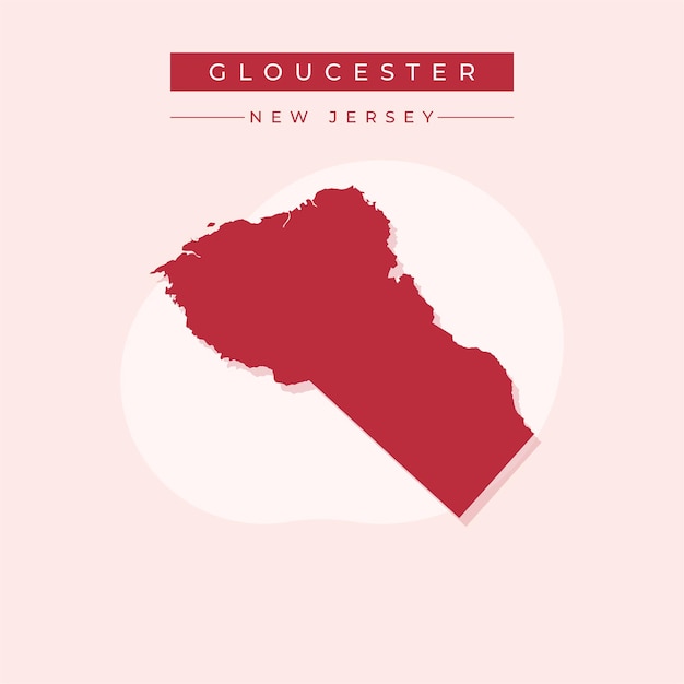 Ilustración vectorial del vector del mapa de Gloucester en Nueva Jersey