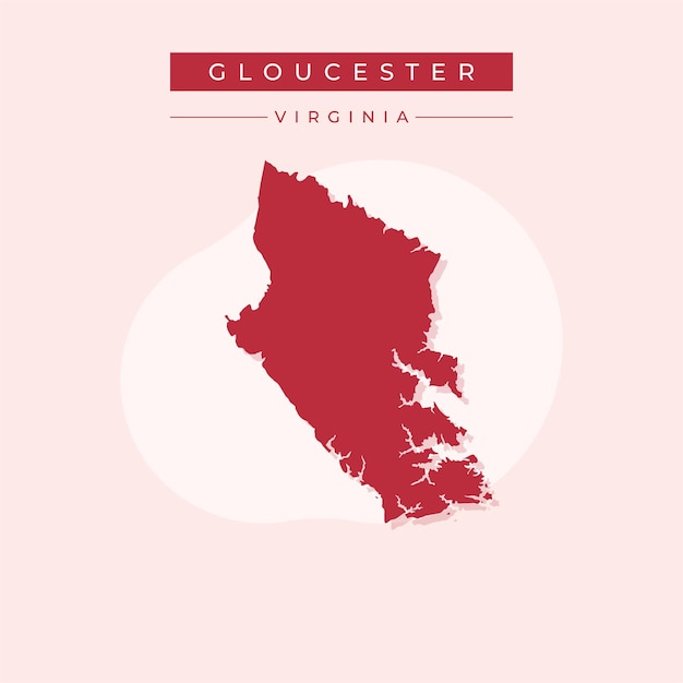 Ilustración vectorial del vector del mapa de Gloucester en Virginia