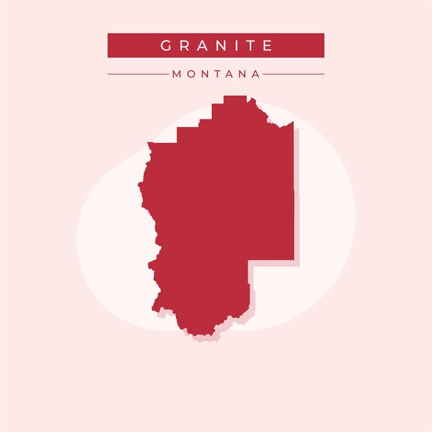 Ilustración vectorial del vector del mapa de granito de Montana