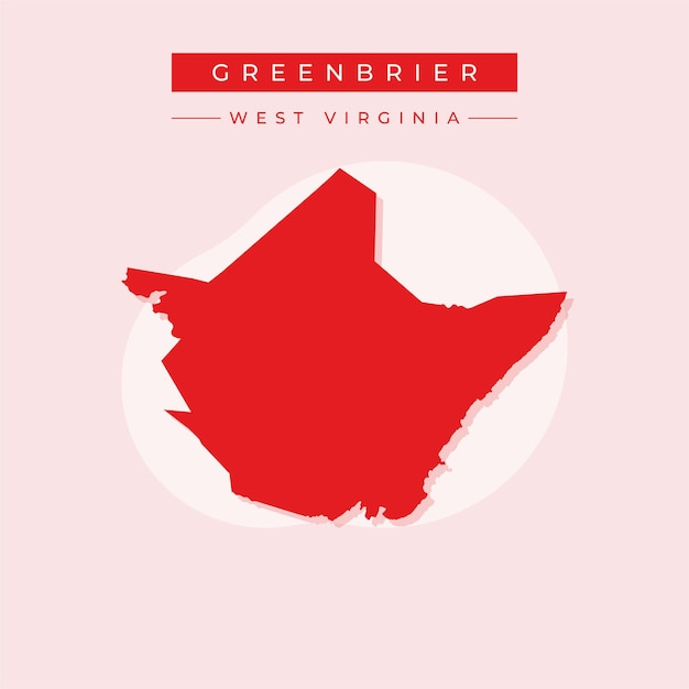 Ilustración vectorial del vector del mapa de Greenbrier en Virginia Occidental