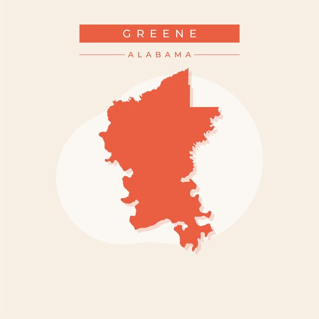 Ilustración vectorial del vector del mapa de Greene en Alabama