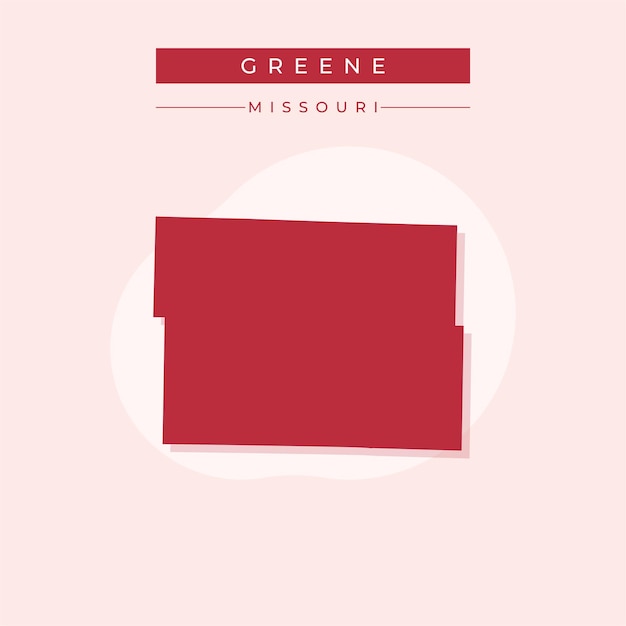 Ilustración vectorial del vector del mapa de Greene en el estado de Missouri
