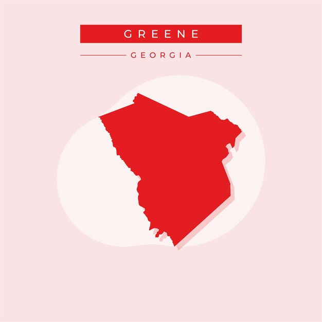 Ilustración vectorial del vector del mapa de Greene en Georgia