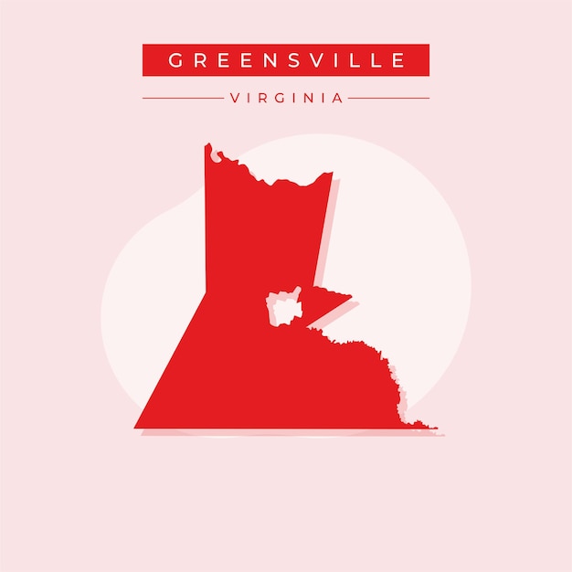 Ilustración vectorial del vector del mapa de Greensville en Virginia