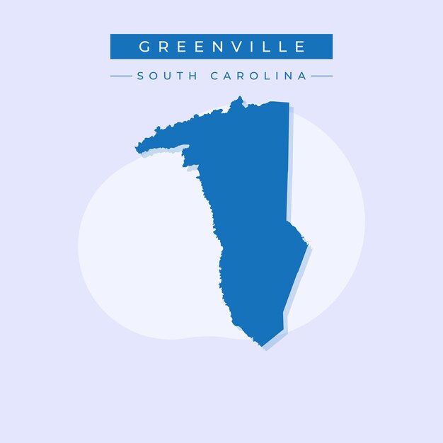 Ilustración vectorial del vector del mapa de Greenville en Carolina del Sur