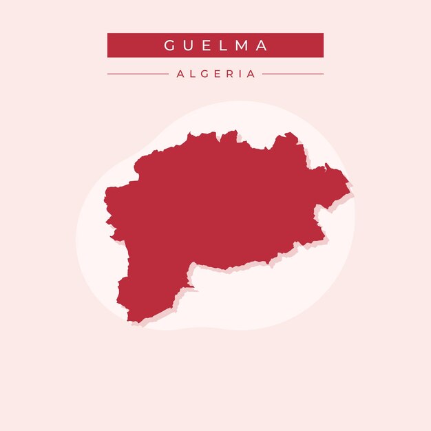 Vector ilustración vectorial del vector del mapa de guelma de áfrica