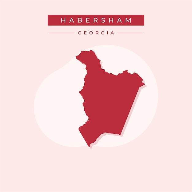 Ilustración vectorial del vector del mapa de Habersham en Georgia