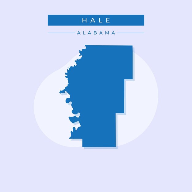 Vector ilustración vectorial del vector del mapa de hale en alabama