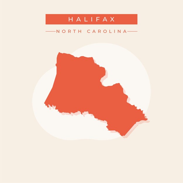 Ilustración vectorial del vector del mapa de Halifax en Carolina del Norte