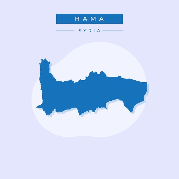 Ilustración vectorial del vector del mapa de Hama en Siria