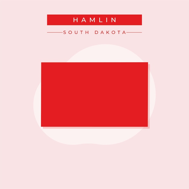 Ilustración vectorial del vector del mapa de Hamlin en Dakota del Sur