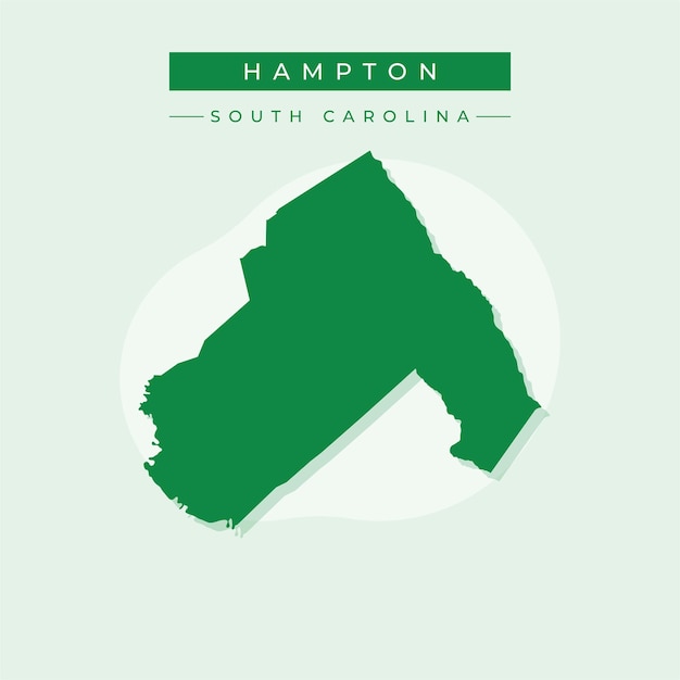 Ilustración vectorial del vector del mapa de Hampton en Carolina del Sur