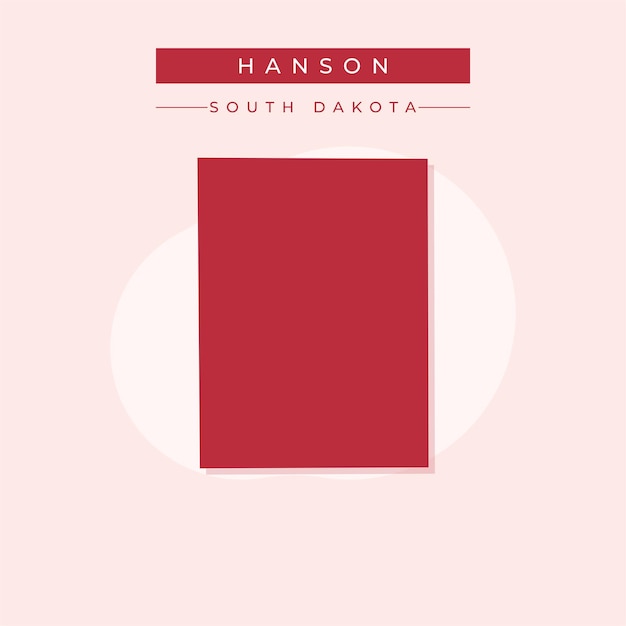 Ilustración vectorial del vector del mapa de Hanson en Dakota del Sur
