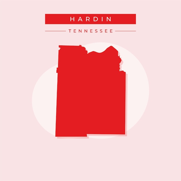 Ilustración vectorial del vector del mapa de Hardin en el estado de Tennessee