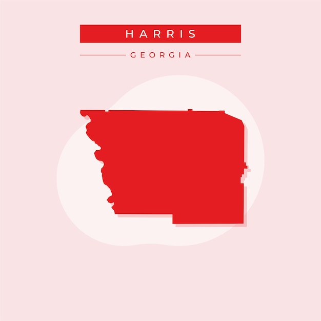 Ilustración vectorial del vector del mapa de Harris en Georgia