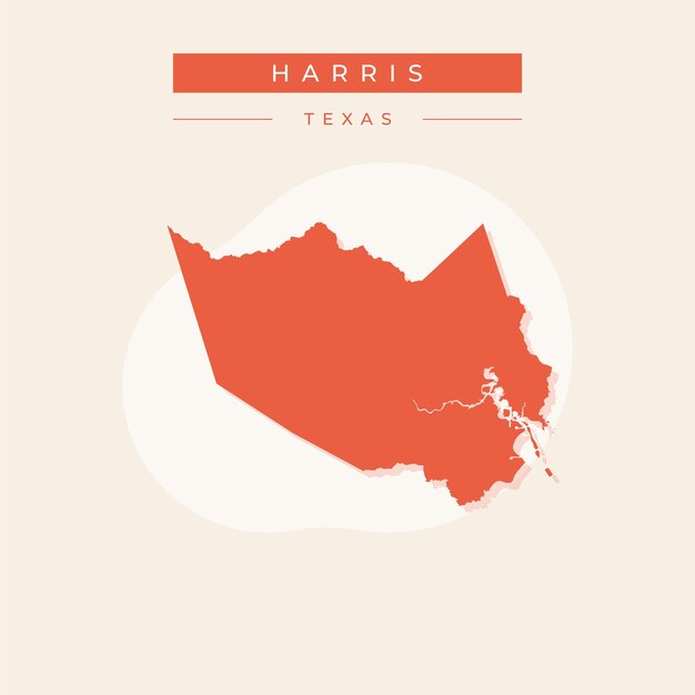 Ilustración vectorial del vector del mapa de Harris en Texas