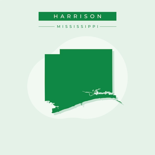 Ilustración vectorial del vector del mapa de Harrison en el Mississippi