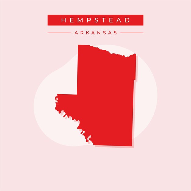 Vector ilustración vectorial del vector del mapa de hempstead en el estado de arkansas