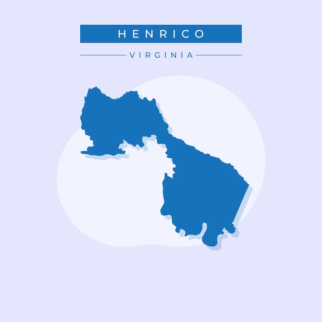 Ilustración vectorial del vector del mapa de Henrico en Virginia