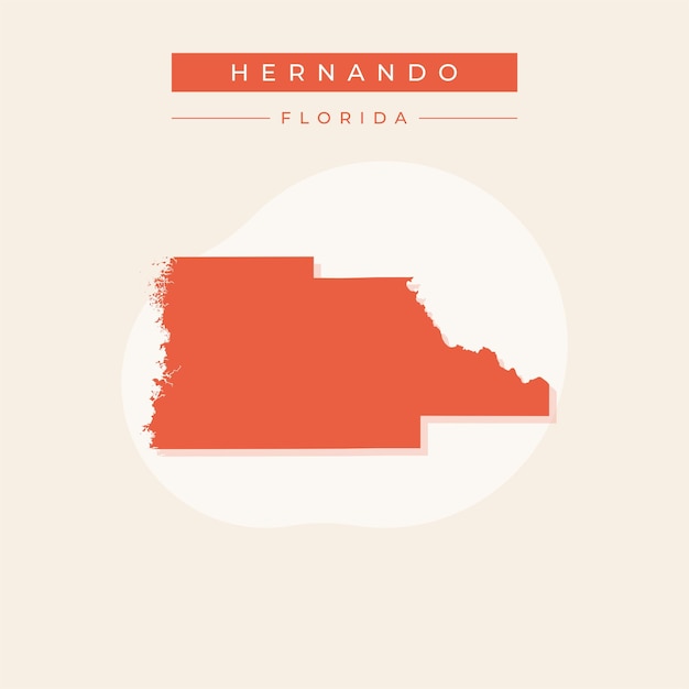 Ilustración vectorial del vector del mapa de Hernando en Florida