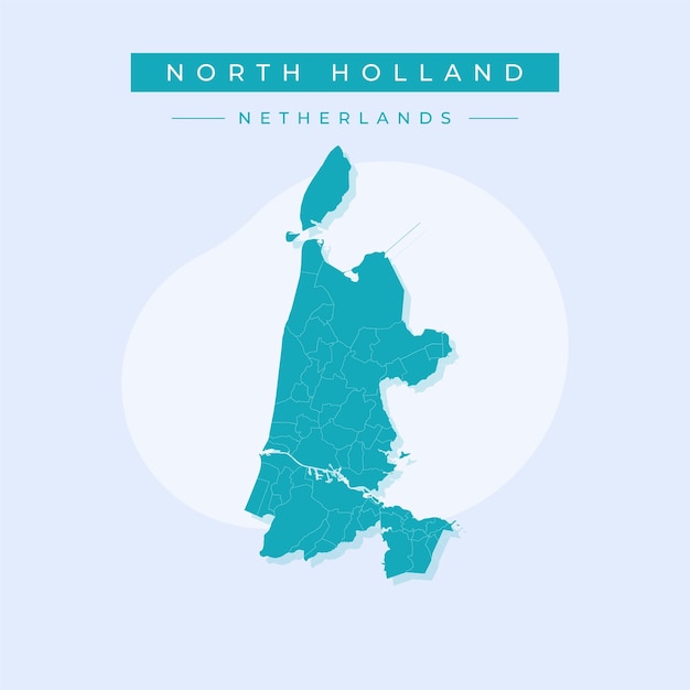 Ilustración vectorial del vector del mapa de Holanda del Norte Países Bajos