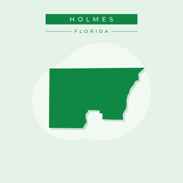 Ilustración vectorial del vector del mapa de holmes en florida