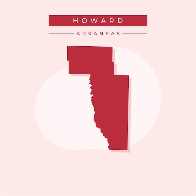 Vector ilustración vectorial del vector del mapa de howard en arkansas