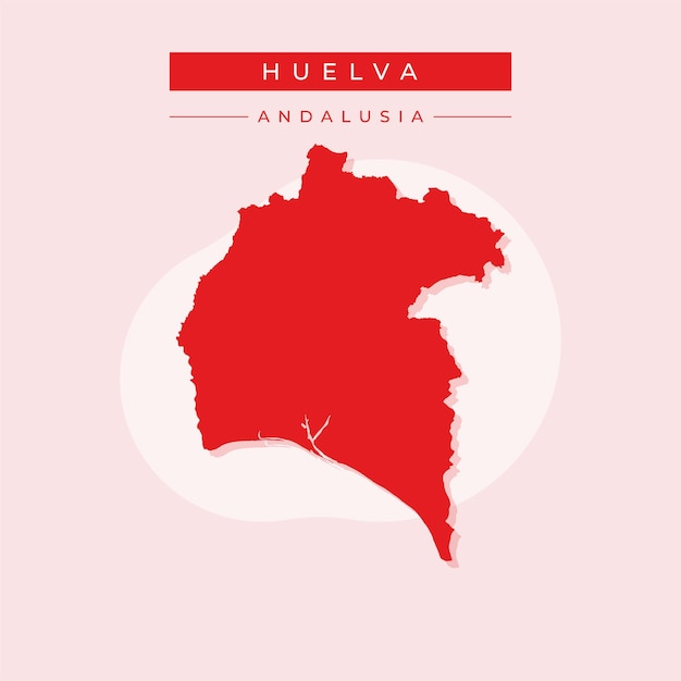 Vector ilustración vectorial del vector del mapa de huelva españa