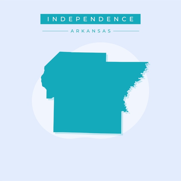 Ilustración vectorial del vector del mapa de la Independencia de Arkansas