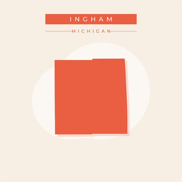 Ilustración vectorial del vector del mapa de Ingham en Michigan
