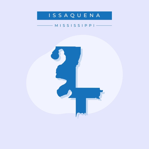Ilustración vectorial del vector del mapa de Issaquena en el Mississippi