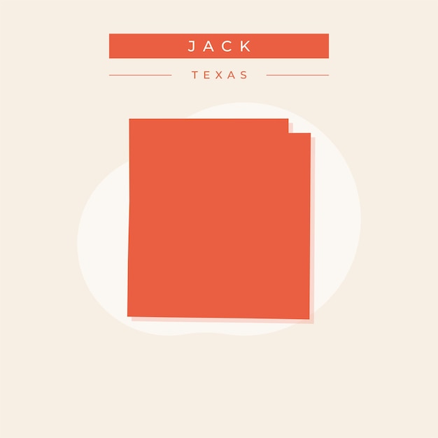 Ilustración vectorial del vector del mapa de Jack en Texas