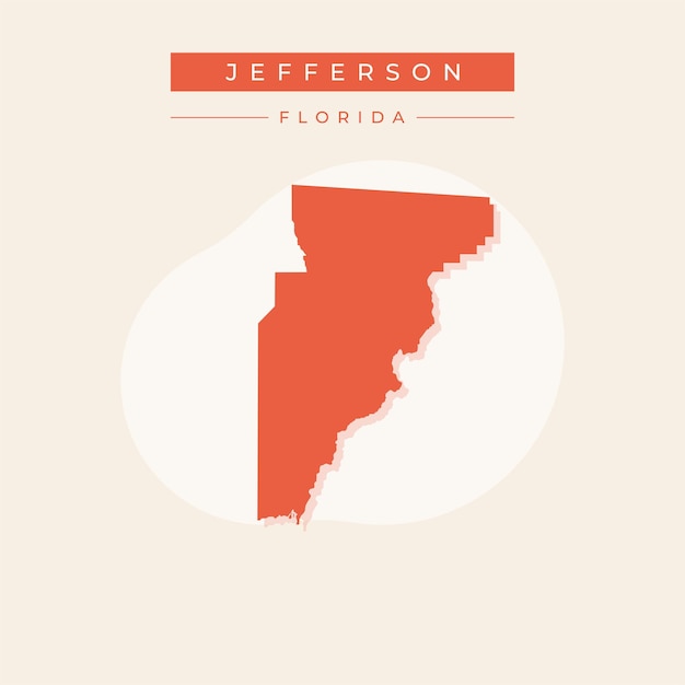 Vector ilustración vectorial del vector del mapa de jefferson en florida