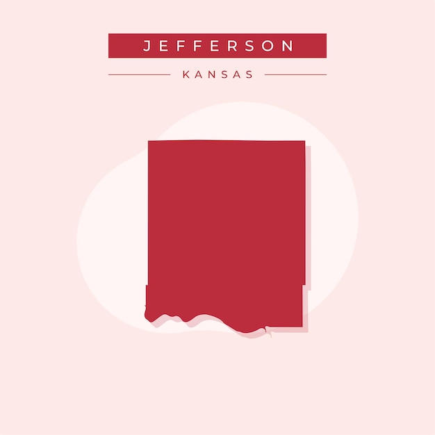 Ilustración vectorial del vector del mapa de Jefferson en Kansas