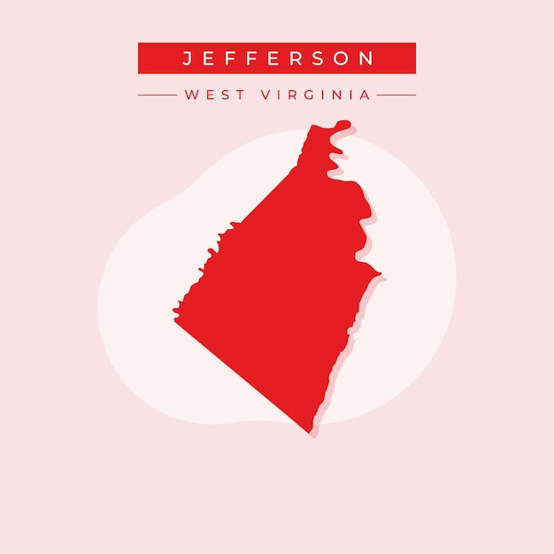 Ilustración vectorial del vector del mapa de Jefferson en Virginia Occidental