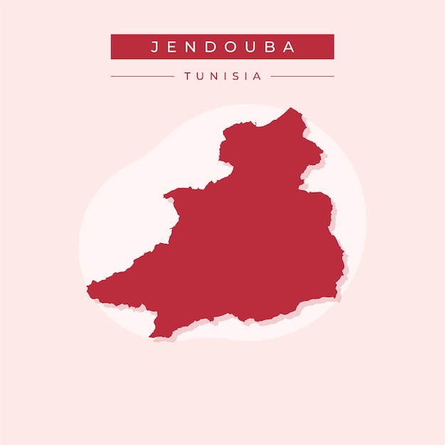 Ilustración vectorial del vector del mapa de Jendouba en Túnez